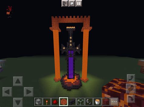 My Try On The Nether Portal Sword This Is My First Build Done On Mcpe