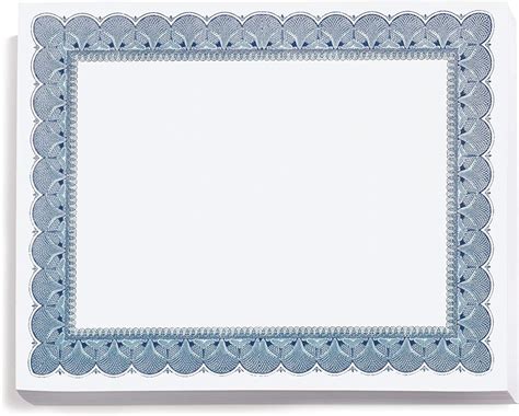 Traditional Blue Standard Certificate Paper Blue Border
