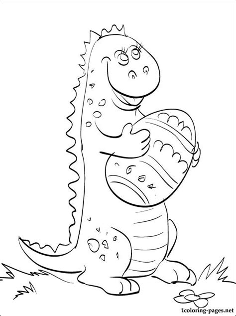 coloring page small dinosaur  easter egg coloring pages