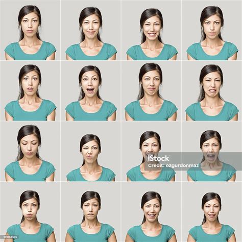 Young Woman Making Facial Expressions Stock Photo And More Pictures Of