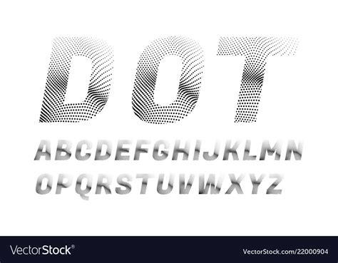 Wave Dotted Font In Retro Style Royalty Free Vector Image