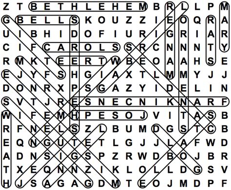 Christmas Solution Large Print Word Search Puzzle