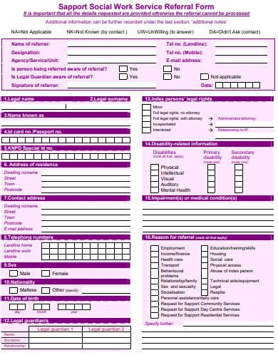 6 Social Work Referral Form Templates In Pdf Ms Word