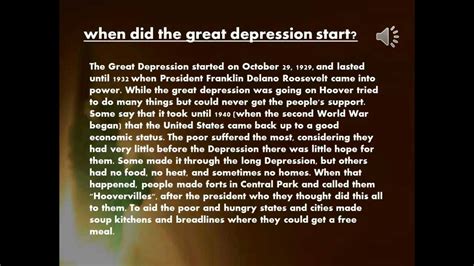 This video is about the history of youtube. When did the Great Depression Start - YouTube