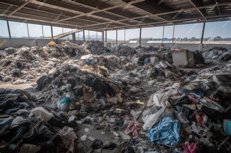 Premium Ai Image Fastfashion Clothing Store With View Of Landfill And