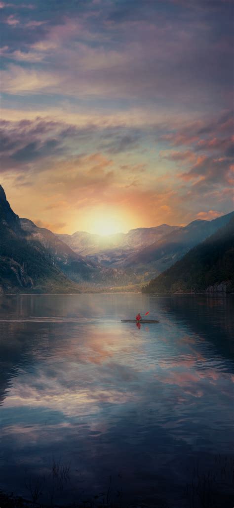 Sunrise Wallpaper 4k Alone Mountains Morning Reflection Lake