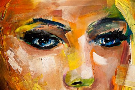 Painting For Sale Colorful Woman Portrait Painting On White 7473
