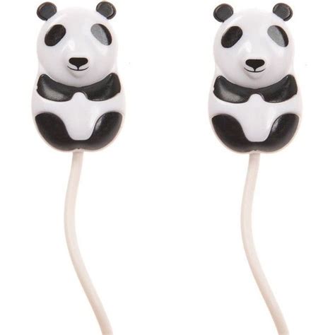 Panda Earbuds 20 Liked On Polyvore Featuring Accessories Tech