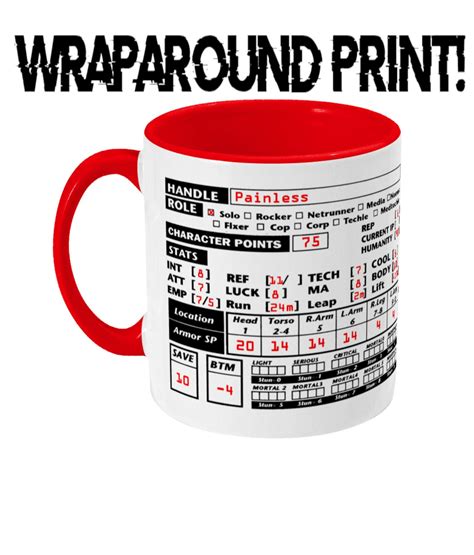 Cyberpunk 2020 Character Sheet RPG Gamer Mug - Etsy