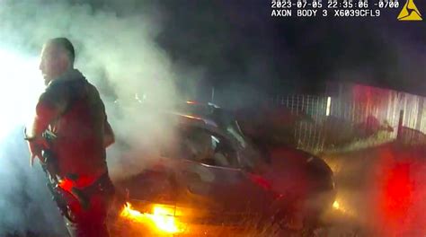 Video Womans Car Catches Fire After Police Chase Oregon