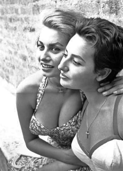 Sophia Loren Kissing Her Sister Anna Maria Villan