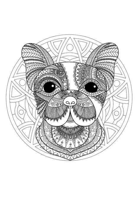 Mandala Dog Head Coloring Page Download Print Now