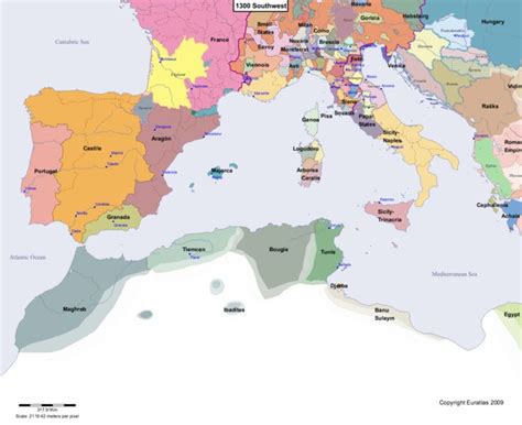Euratlas Periodis Web Map Of Europe 1300 Southwest