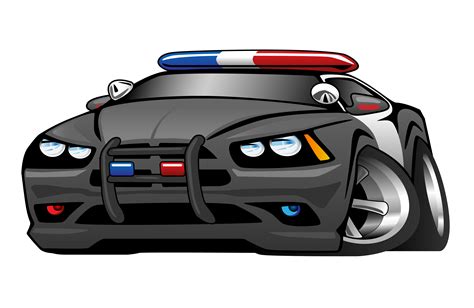 Police Car Cartoon Front Art Jiggly