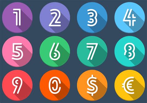 Flat Number Icons Vector Set 80360 Vector Art At Vecteezy Ebd