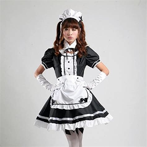 Coconeen Womens Anime Cosplay French Apron Maid Fancy Dress Costume