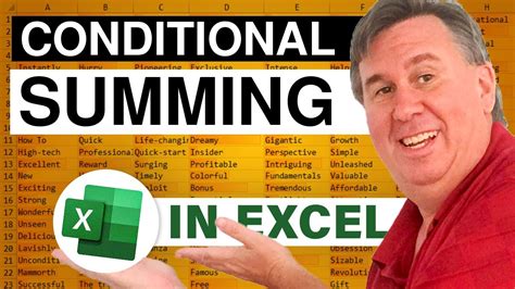 Mrexcel S Learn Excel Conditionally Summing Youtube