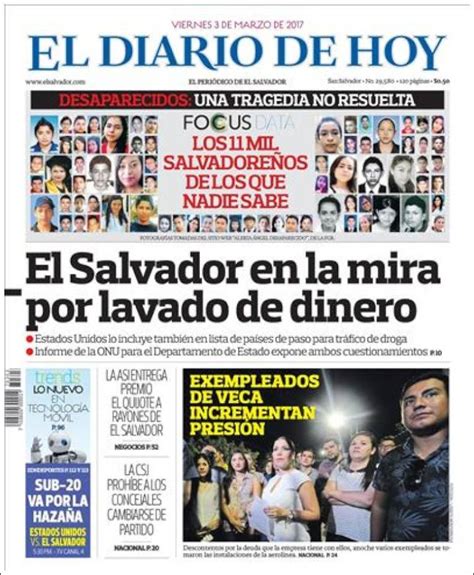Periódico El Diario De Hoy El Salvador Periódicos De El Salvador