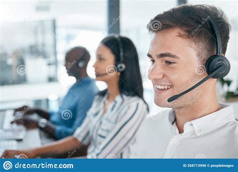 Call Center Customer Service And Happy Consultant Team At Crm Or