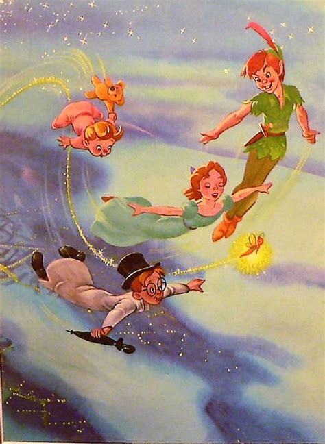 1952 Peter Pan Matted Vintage Disney Print Etsy Disney Artwork