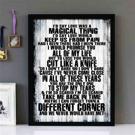 Different Corner George Michael Framed Lyrics Wall Art Design