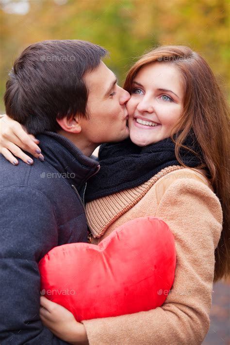 Couple Kissing At Outdoor In The Park Stock Photo By Masson Simon