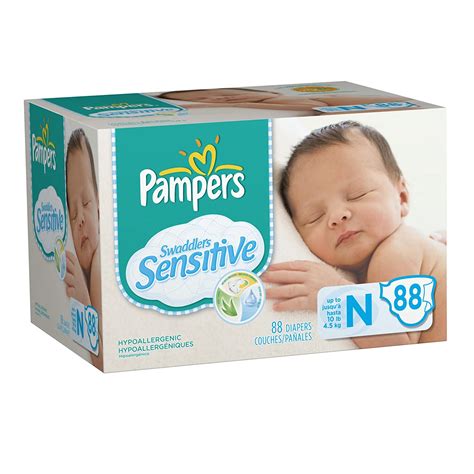 Pampers Swaddlers Sensitive Diapers Super Pack Size Newborn 88 Count Health
