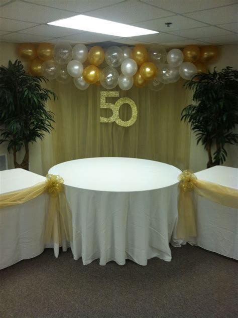 50th Wedding Anniversary Balloon Swag Decorating In Gold And Green