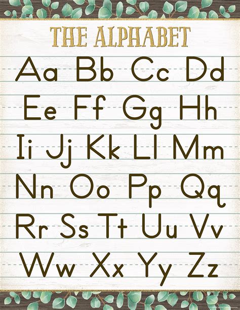 Eucalyptus The Alphabet Chart - TCR7983 | Teacher Created Resources