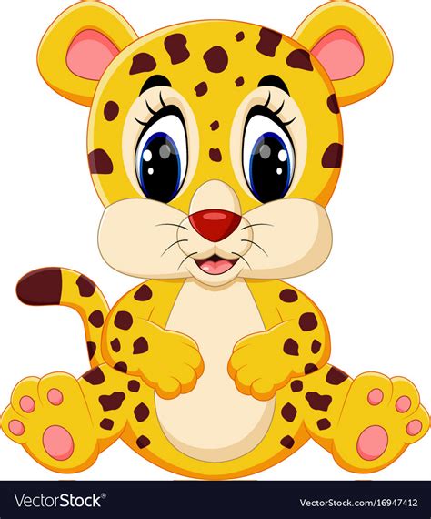 Cute Leopard Cartoon Royalty Free Vector Image