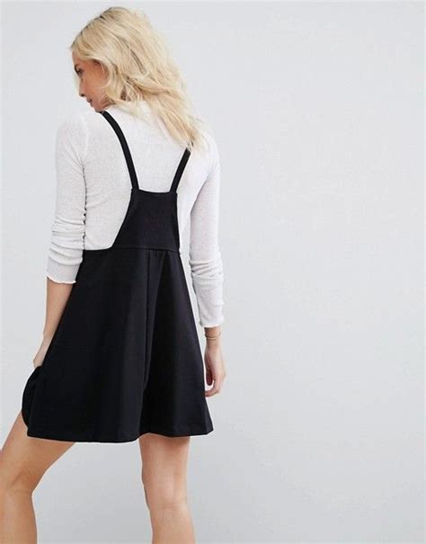 Design Petite Mini Pinafore Dress With Strappy Back Pinafore Dress