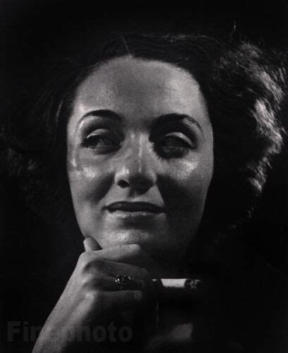 Sultry Woman Cigarette Smoking Female Face Portrait Art Deco
