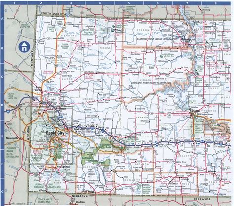 South Dakota Detailed Roads Mapsouth Dakota State Highway Map