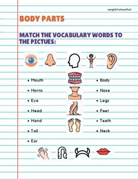 Body Parts Liveworksheets Pack By English For Breakfast TpT