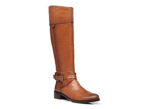 Vince Camuto Wide Calf Buckle Leather Tall Shaft Boots In Brown Lyst