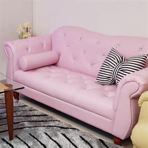 Pink Leather Sofa Set Baci Living Room