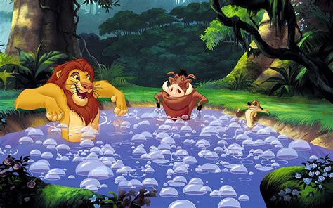 simba timon and pumbaa taking bath timon the lion king pumbaa the lion king disney