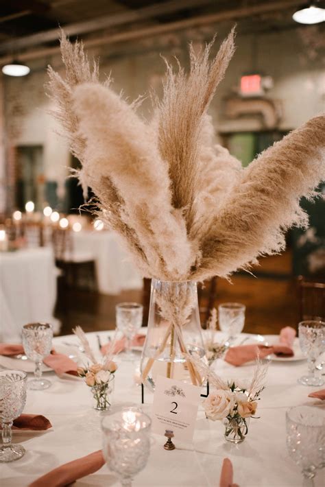 Pampas Grass And Blush Accents An Industrial Chic Wedding At The