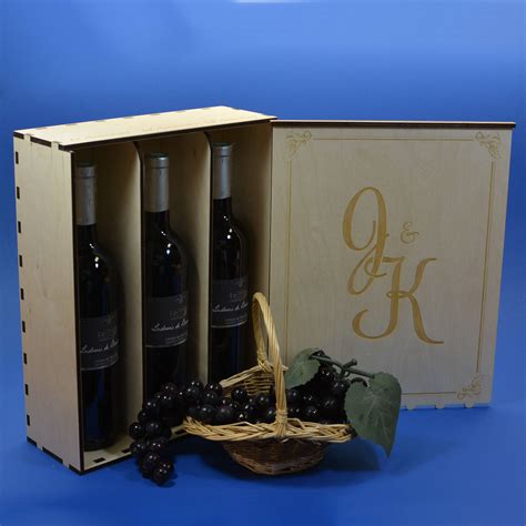 Enraved Wood Wine Box For 3 Bottles Personalized By You Etsy UK