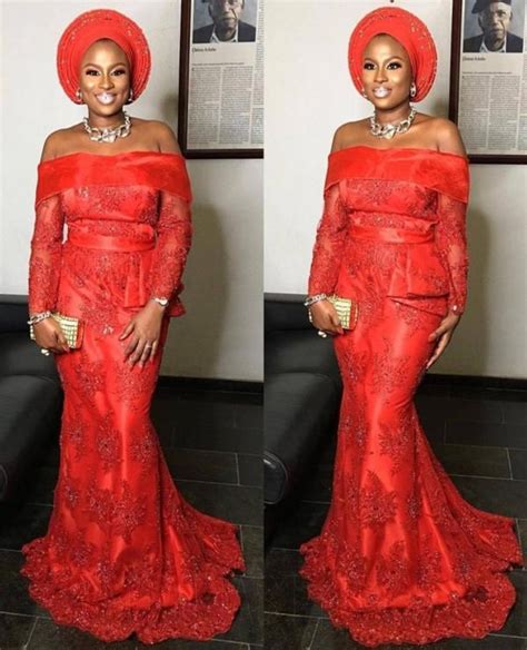 Images Glam And Stylish Aso Ebi Styles In Red Colours Od Jastyles
