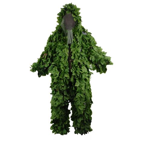 One Size Green Leaf Hunting Ghillie Suit Lightweight Breathable