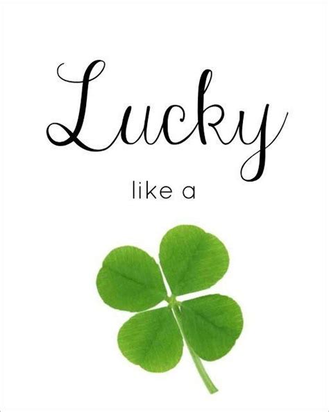 Lucky Like A Four Leaf Clover Picture Quotes