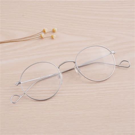 mincl 2017 retro metal glasses round art men women plain frame myopia glasses frames new manual