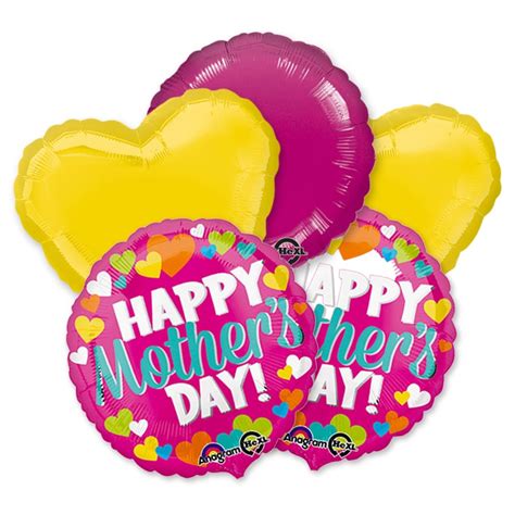 Happy Mothers Day Mylar Balloon Bouquet Helium Inflated Weight Attached Balloon Shop Nyc