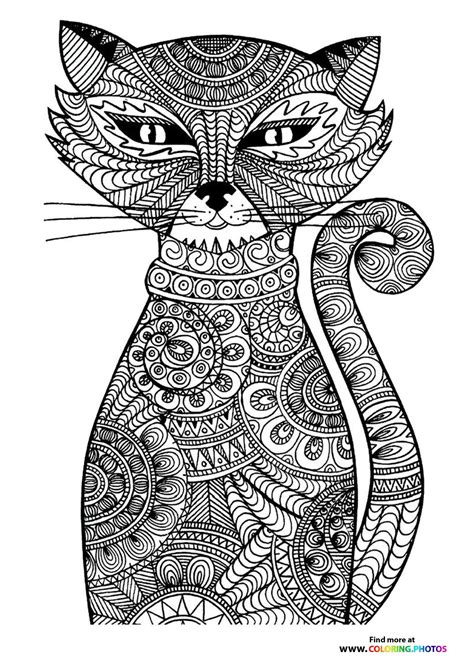 Cat Coloring Page For Adults Coloring Pages For Kids
