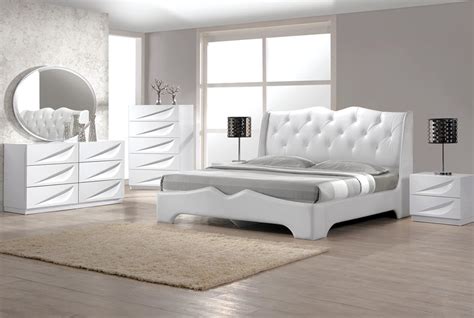 milan white leatherette bed modern bedroom star modern furniture