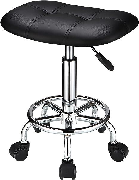 Hmtot Square Rolling Stool With Wheels Height Adjustable Swivel Stools