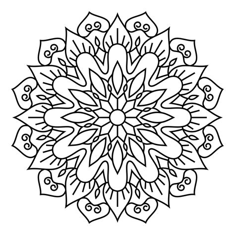 Mandala Para Colorir Ilustração Vetorial Vetor Premium