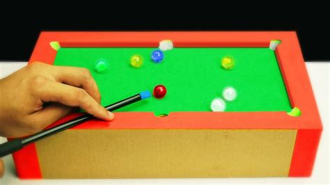 How To Make Mini Pool Table Game From Cardboard Youtube