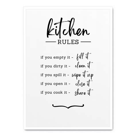 kitchen rules poster postera art